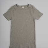Zen Core Ribbed Crew Neck Tshirt in Heather Gray