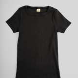 Zen Core Ribbed Crew Neck Tshirt in Black