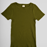 Zen Core Ribbed Crew Neck Tshirt in Cypress