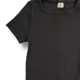 Zen Core Ribbed Crew Neck Tshirt in Black