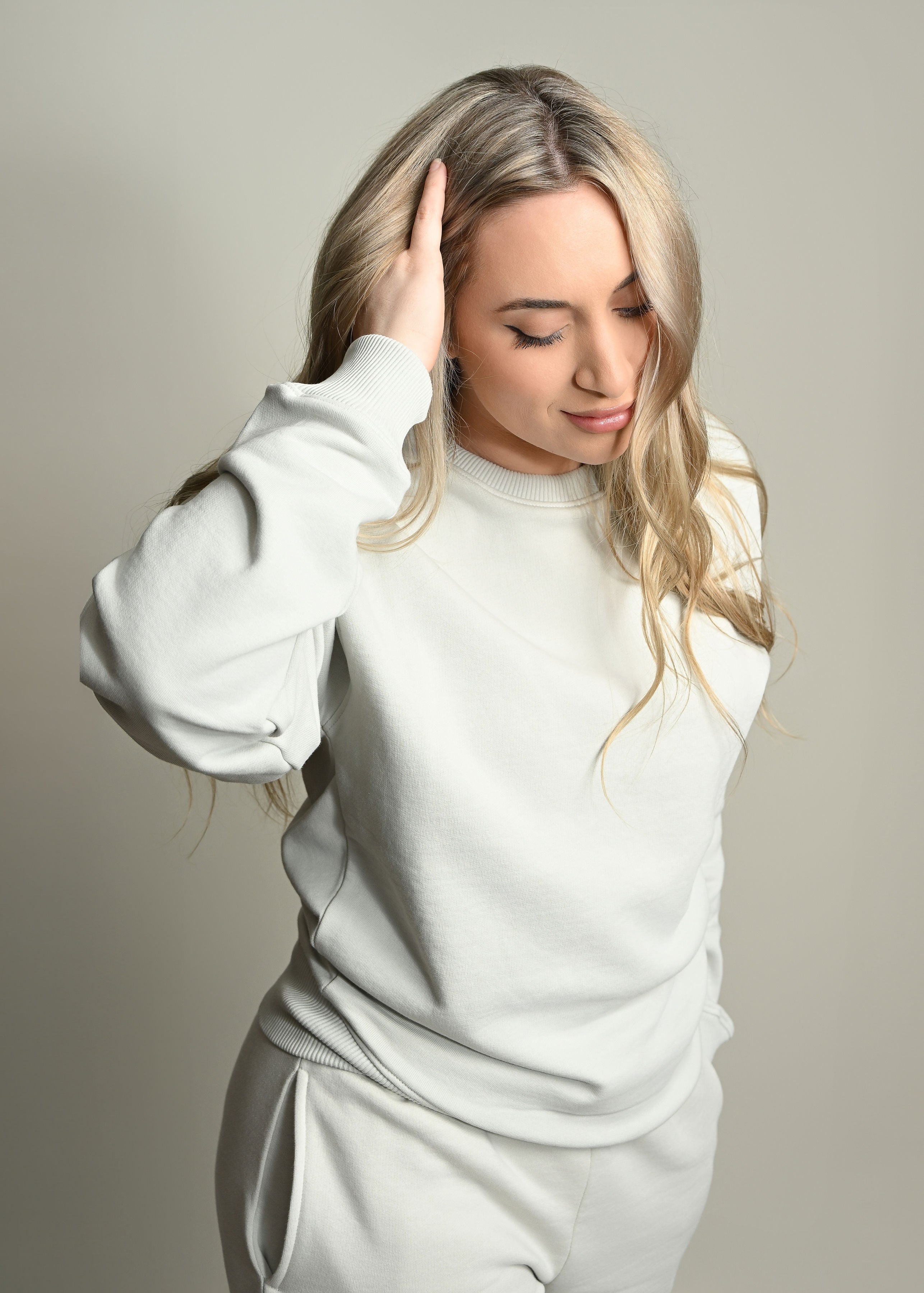 【yo BIOTOP】cotton sweatshirt Lake Okoboji Unsalted Modern Fit Crewneck Sweatshirt