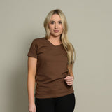 Zen Air V-neck Tshirt in Chestnut