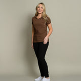 Zen Air V-neck Tshirt in Chestnut