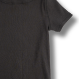 Zen Core Ribbed Crew Neck Tshirt in Black