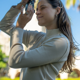 Zen Core Ribbed High Neck Tshirt in Oatmeal