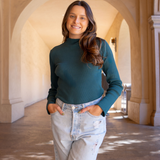 Zen Core Ribbed High Neck Tshirt in June Bug