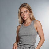 Zen Core Ribbed Racerback in Heather Gray