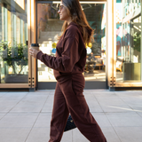 Zen Core Unisex Organic Cotton Sweatpants in Rum Raisin