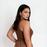 Zen Core Ribbed Racerback in Chestnut