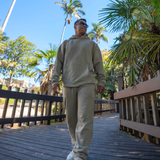 Zen Core Unisex Organic Cotton Sweatpants in Moss gray