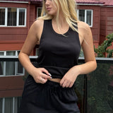 Zen Core Ribbed Racerback in Black
