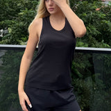 Zen Core Ribbed Racerback in Black