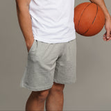 Zen Core Men’s Organic Cotton Terry Shorts in Heather Gray