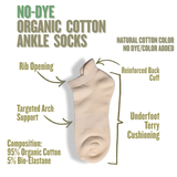 Zen Core Organic Cotton Ankle Socks Undyed
