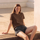 Zen Air Boxy Tshirt in Chestnut