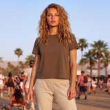 Zen Air Boxy Tshirt in Chestnut