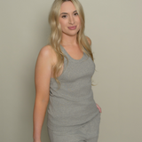 Zen Core Ribbed Racerback in Heather Gray
